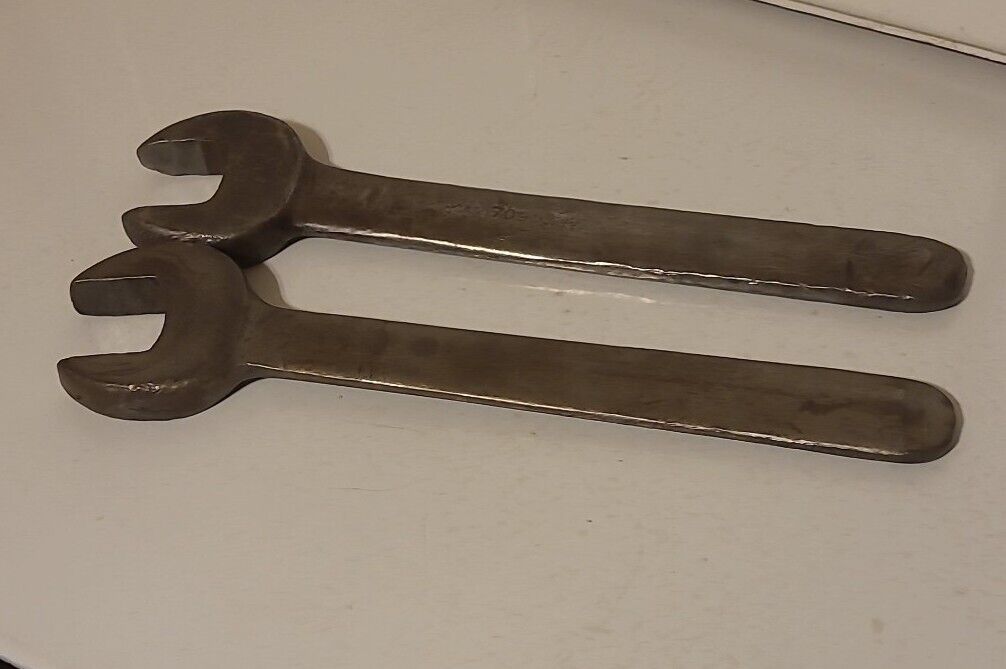 Vintage ARMSTRONG ENGINEER WRENCHES #709 & 1009 OPEN END Set 1 7/16\