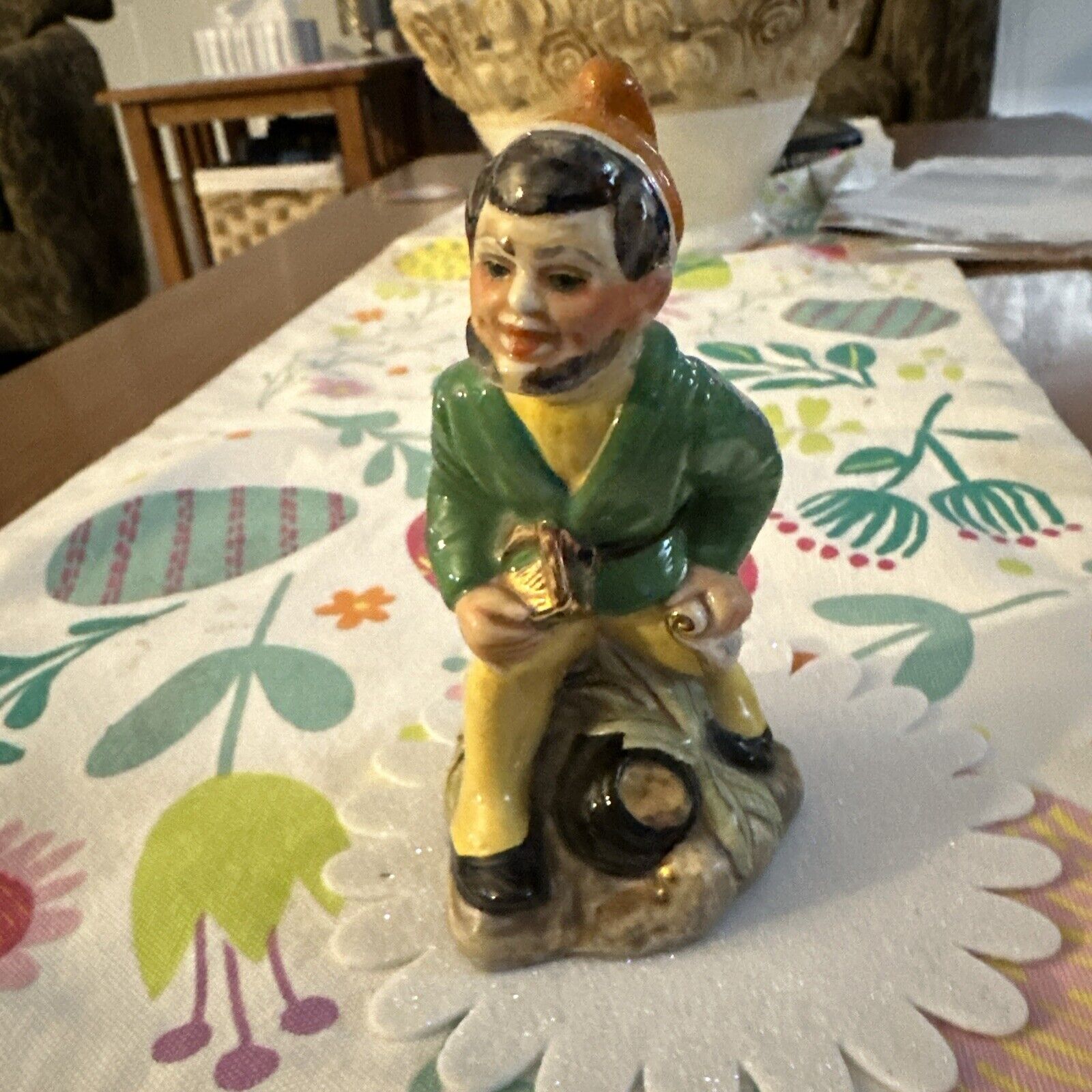 Irish Dresden MV Crown Vintage Porcelain Figurine Leprechaun Hand Painted