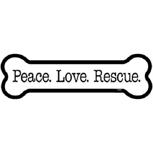 Peace.Love.Rescue Dog Bone Car Fridge Magnet  2\
