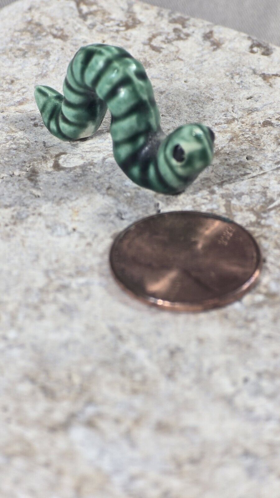 Vintage Old  Hagen Renaker Inchworm Worm Figurine Miniature