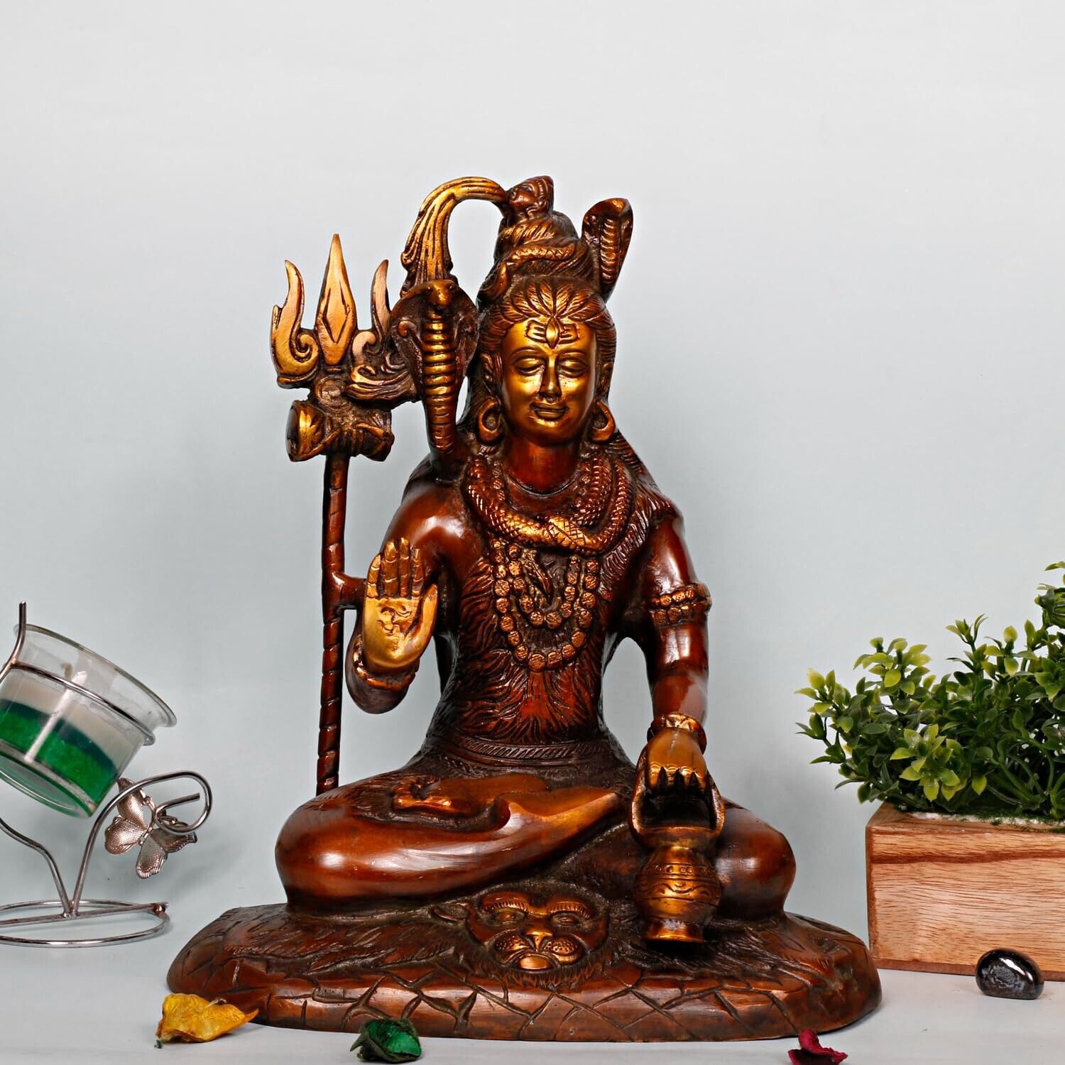 Lord Shiv Shankar Shiva Brass Murti Bhagwan Bholeynath Statue for Home Decor 10\'