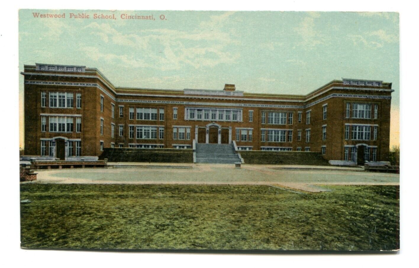 Cincinnati OH.  Westwood Public School, c.1910. Pristine west side view. Ohio