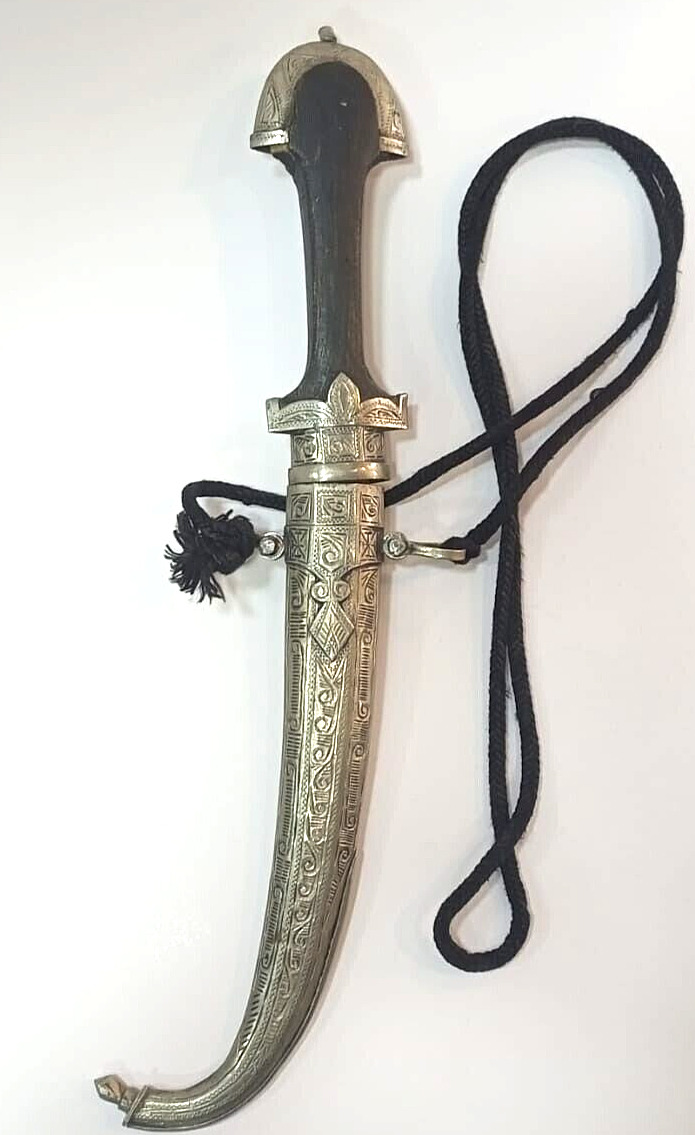 Silver sheath ,Antique Moroccan Khanjar Islamic  Berber Dagger Engraved Handmade