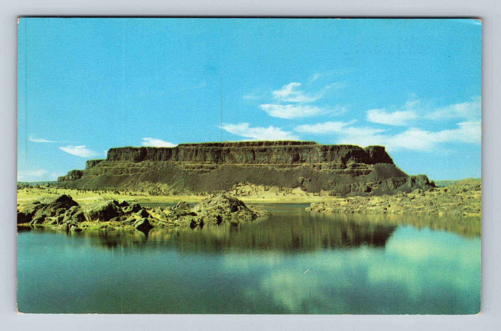 Grand Coulee WA-Washington, Steamboat Rock, Antique Vintage Souvenir Postcard