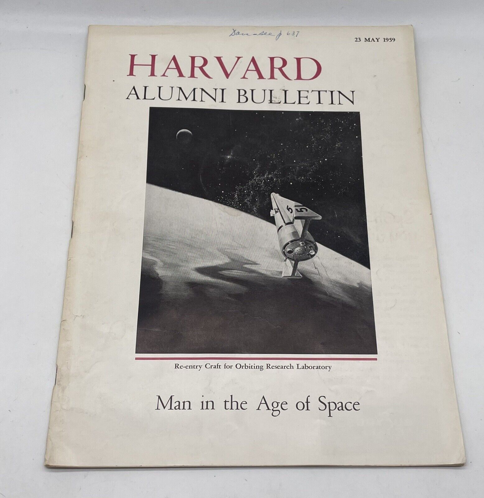 Vintage May 1959 Harvard Alumni Bulletin Book - Man In The Age Of Space R