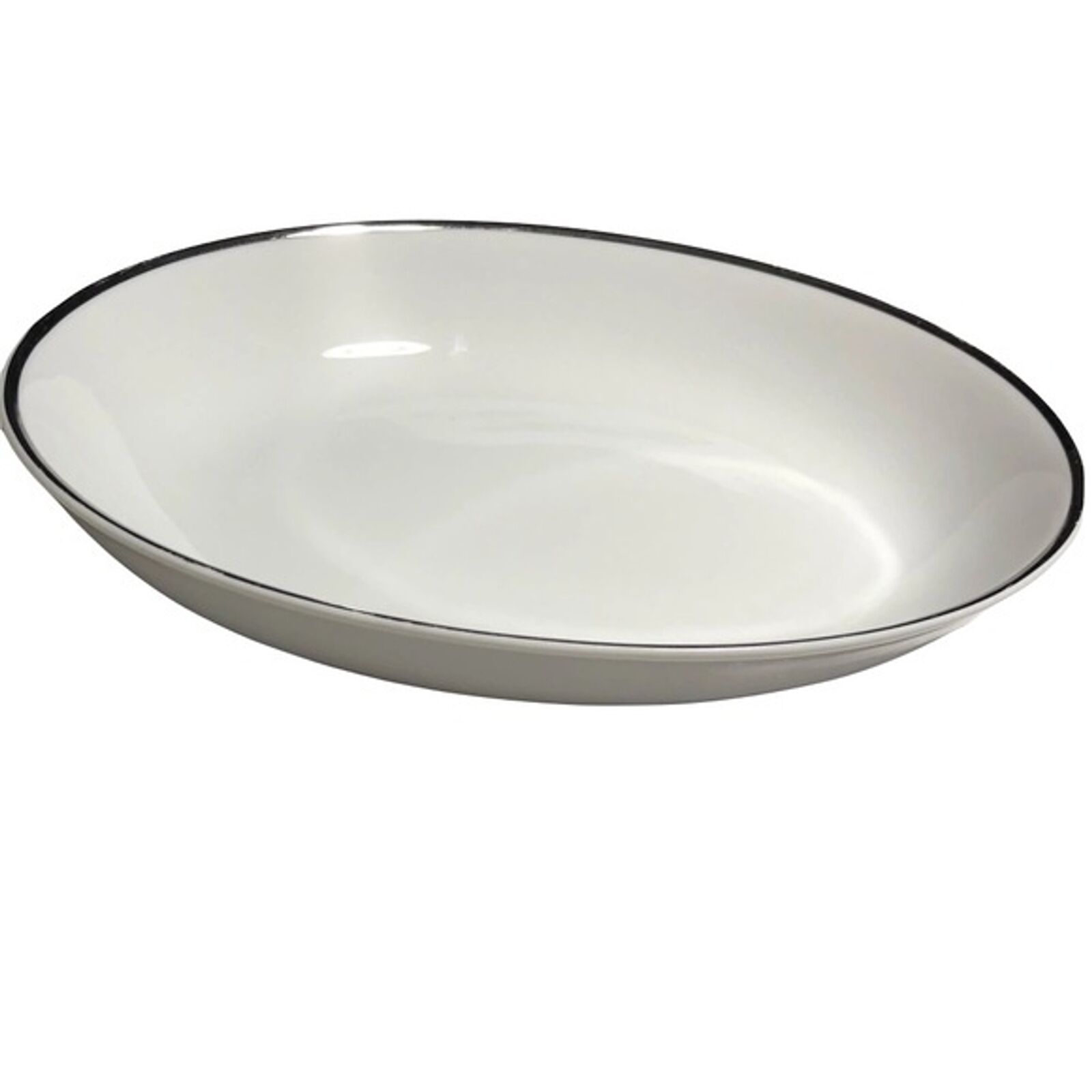 Vintage 10” Oval Vegetable bowl MODERNE By Harmony House Mid-Century Platinum