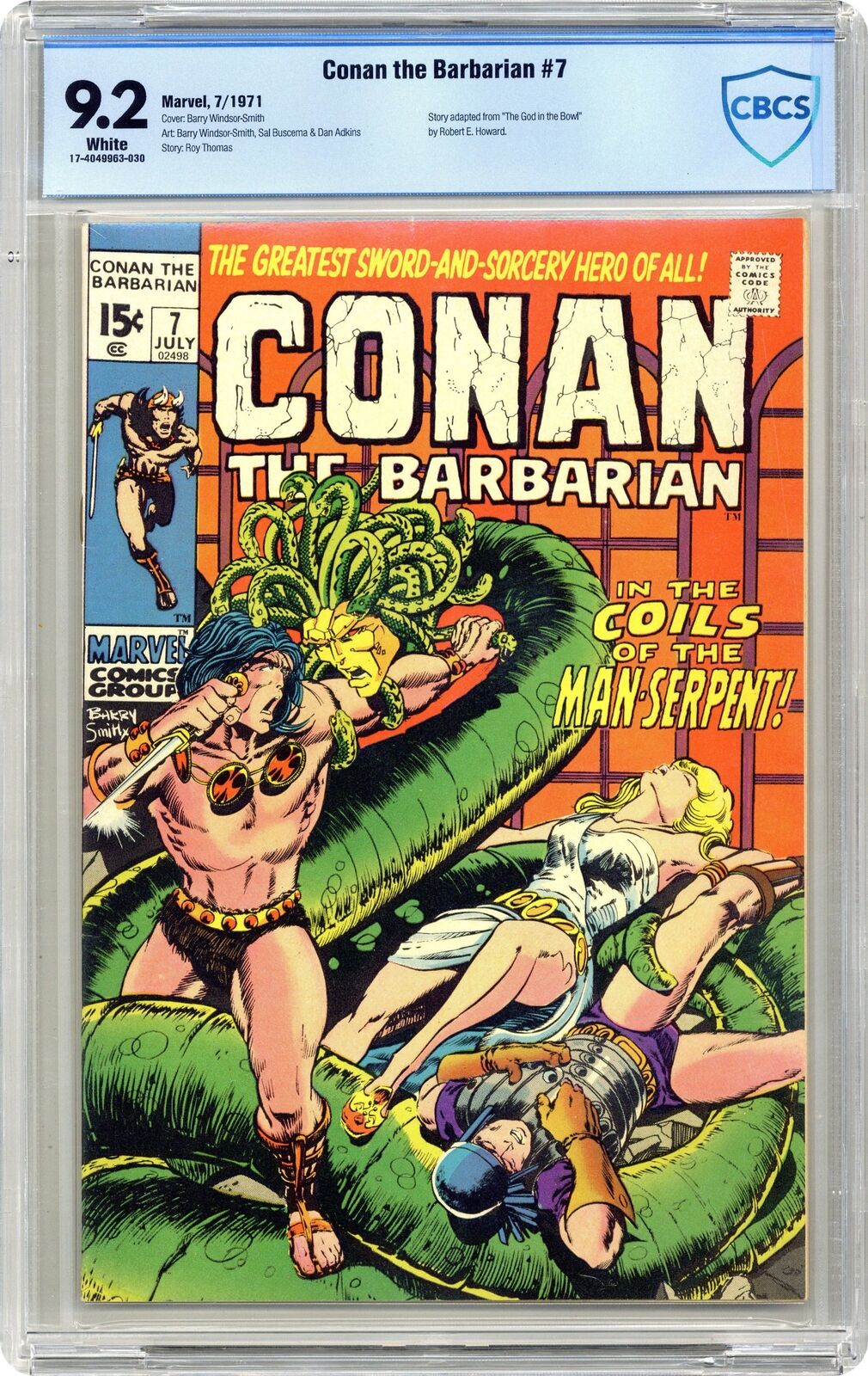 Conan the Barbarian #7 CBCS 9.2 1971 17-4049963-030