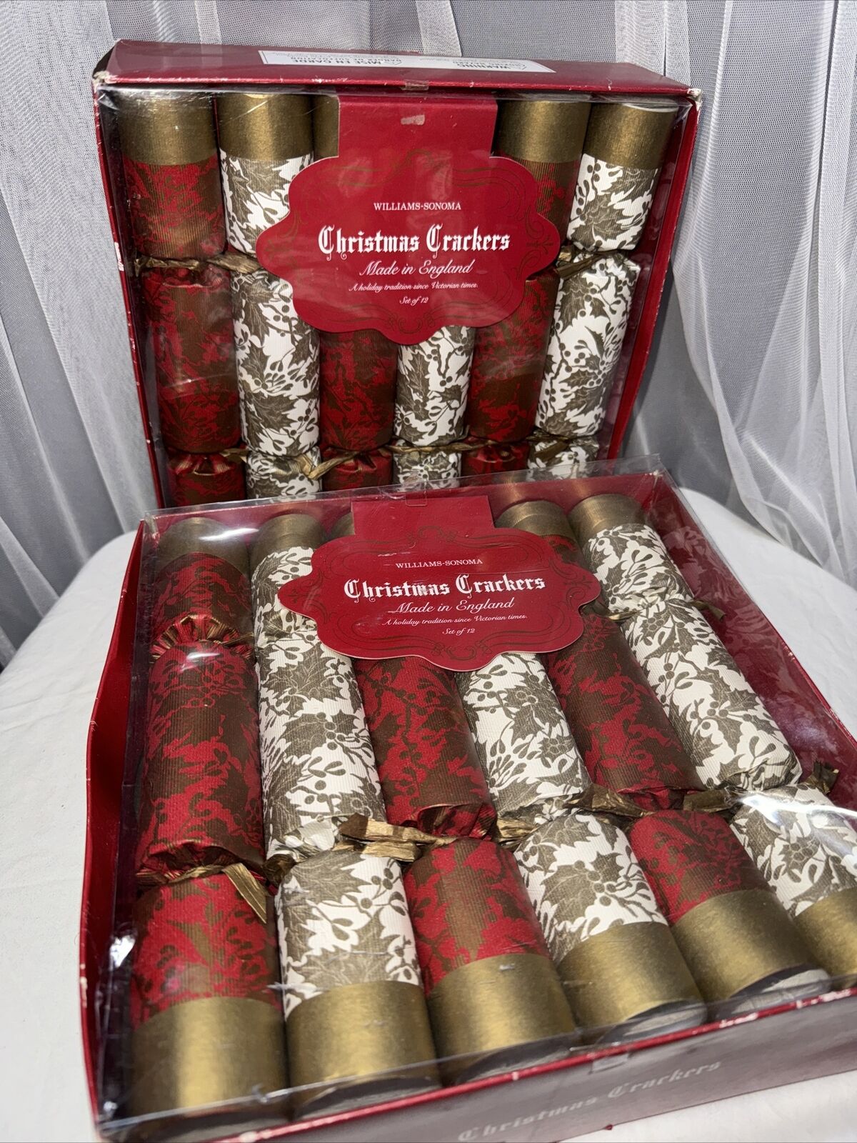 2004 Williams Sonoma Christmas Crackers Poppers Victorian Tradition Made In Eng