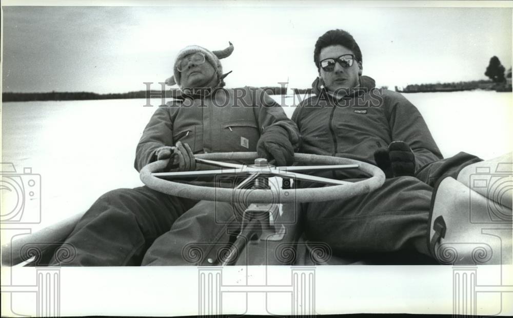 1994 Press Photo Bjorn and John Johansen Drives Smoke, a 62-Year-Old Ice Yacht
