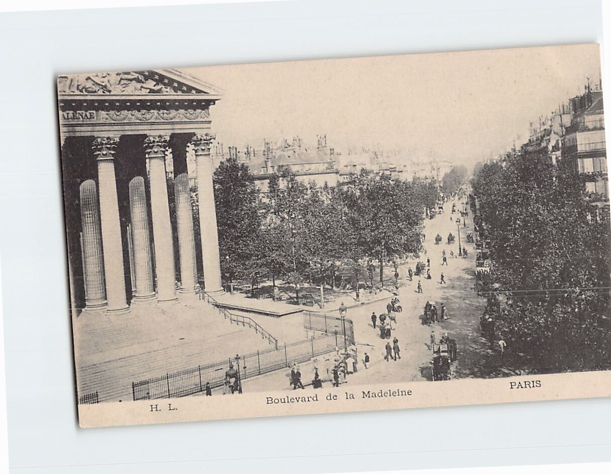 Postcard Boulevard de la Madeleine Paris France