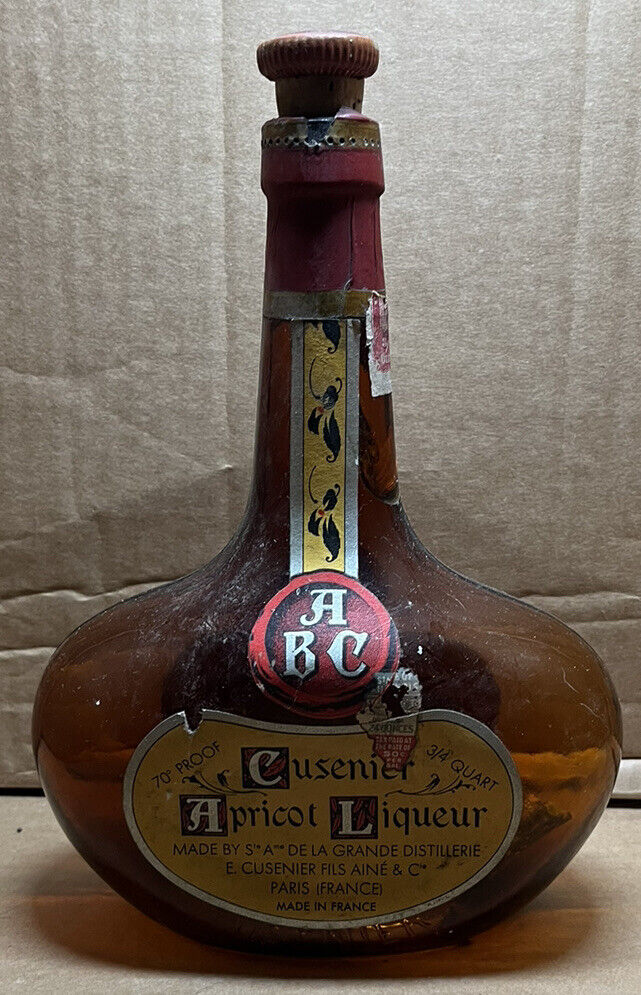 Vintage Cusenier Apricot Liqueur Bottle- EMPTY