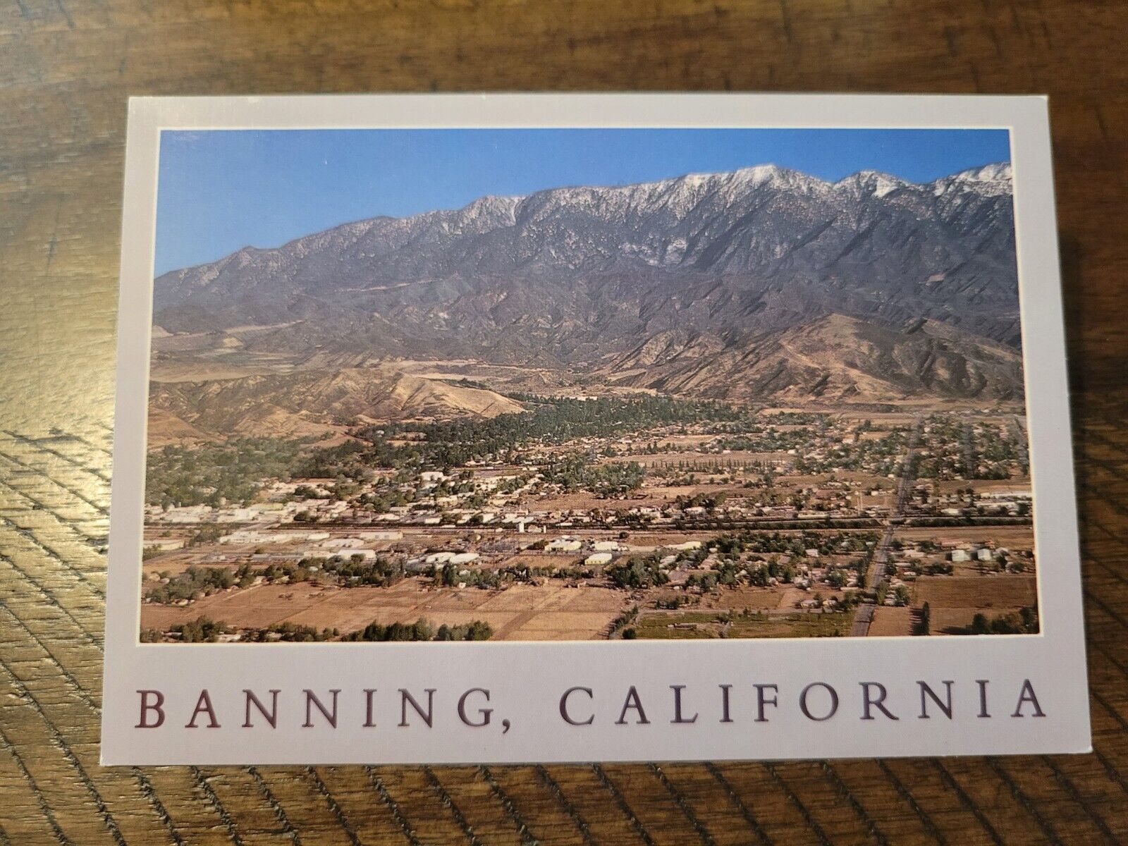 Postcard CA California Banning Riverside County Low Aerial View