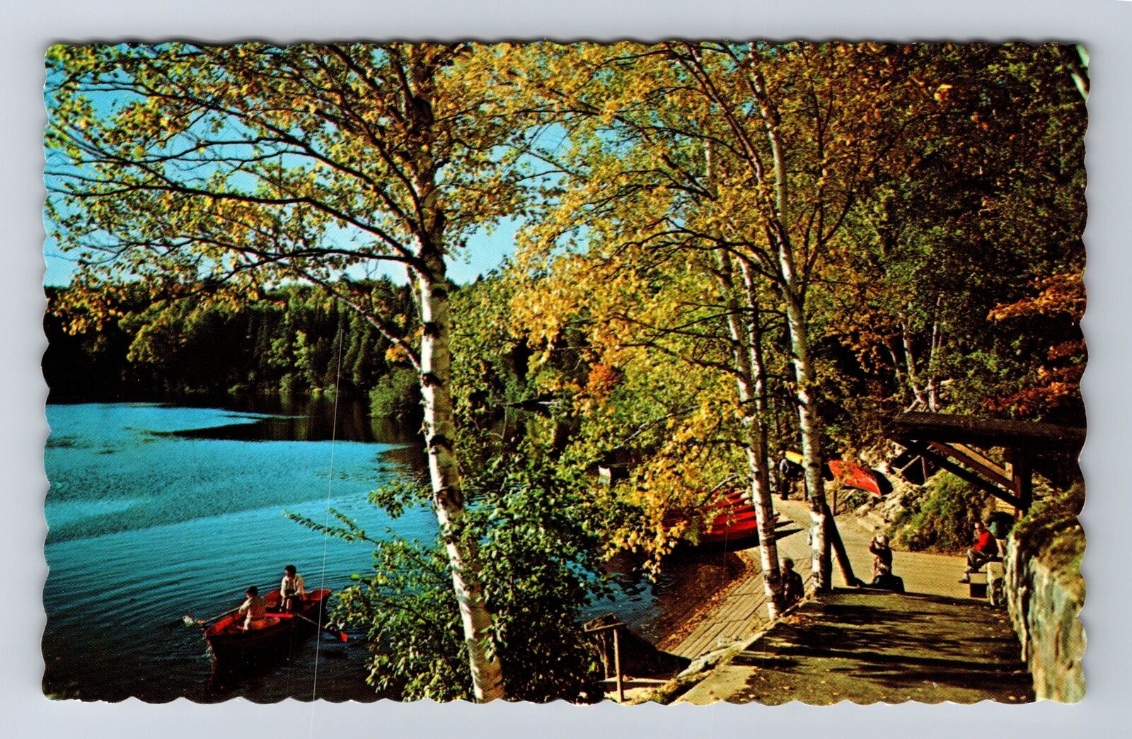 MI-Michigan, Lower Tahquamemon Falls, Boat Landing, Antique, Vintage Postcard