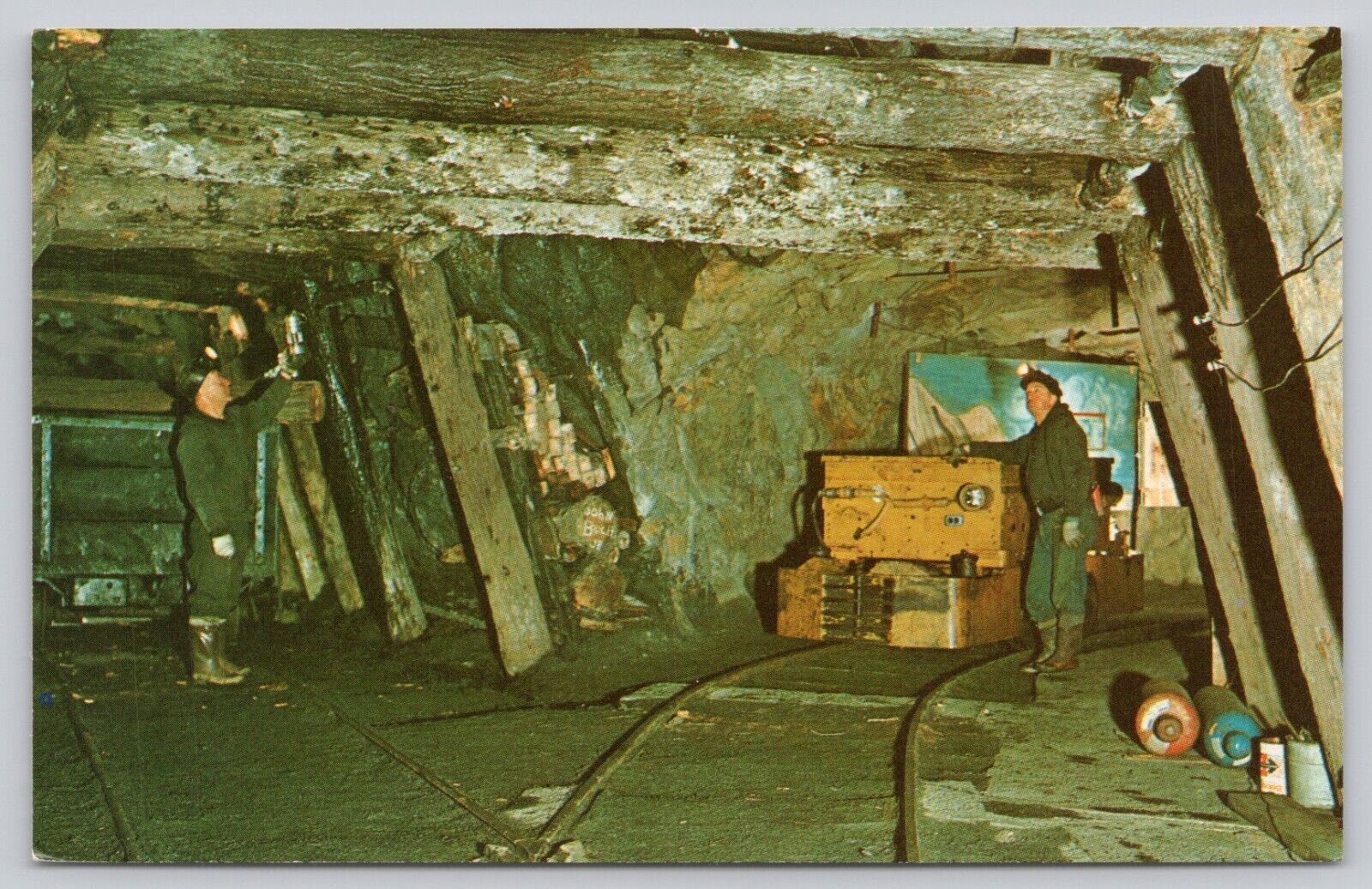 Postcard Ashland Pennsylvania Pioneer Coal Mine Tunnel Miners