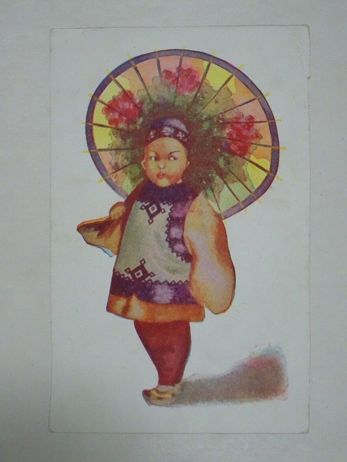 c1910s Postcard Ethnic Female Figure Unposted USA Trimmed