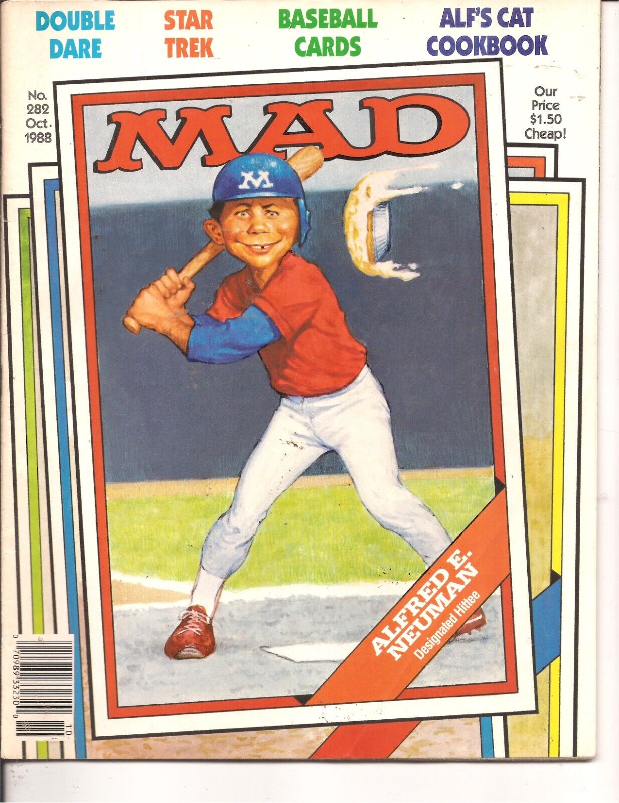 Vintage Mad Magazine #282 Oct 1988, Star Trek, Baseball Cards & More