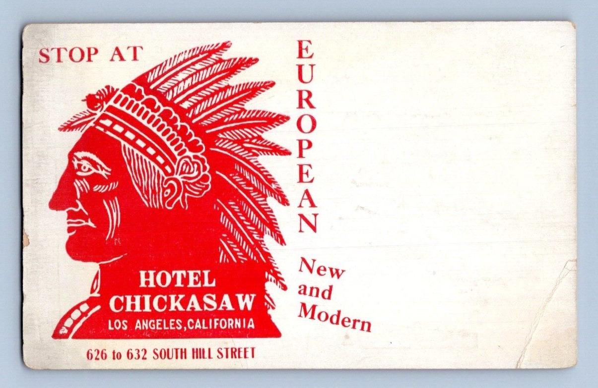 EARLY 1900\'S. HOTEL CHICKASAW. LOS ANGELES, CAL. POSTCARD. SZ22