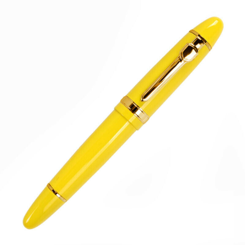 Jinhao 159 Yellow Metal Fountain Pen Golden Clip 0.5mm Nib Students Writing #sy