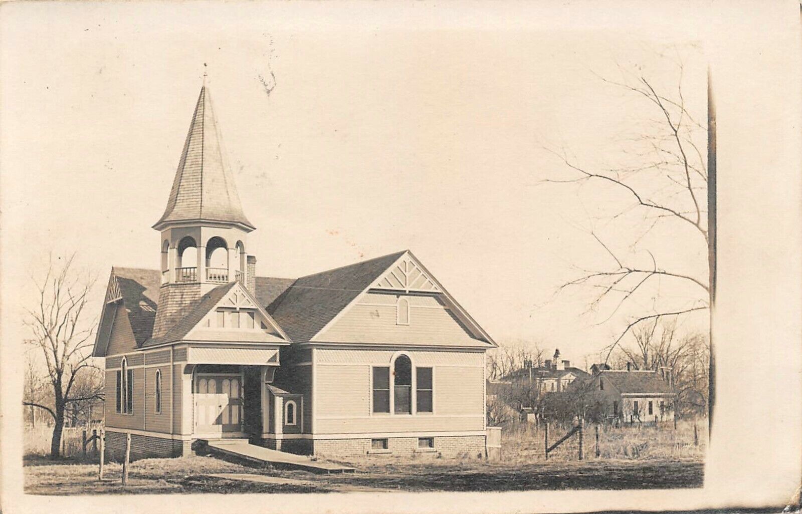 1909 Fort Calhoun Nebraska NE (Presbyterian) Church Building RPPC Postcard