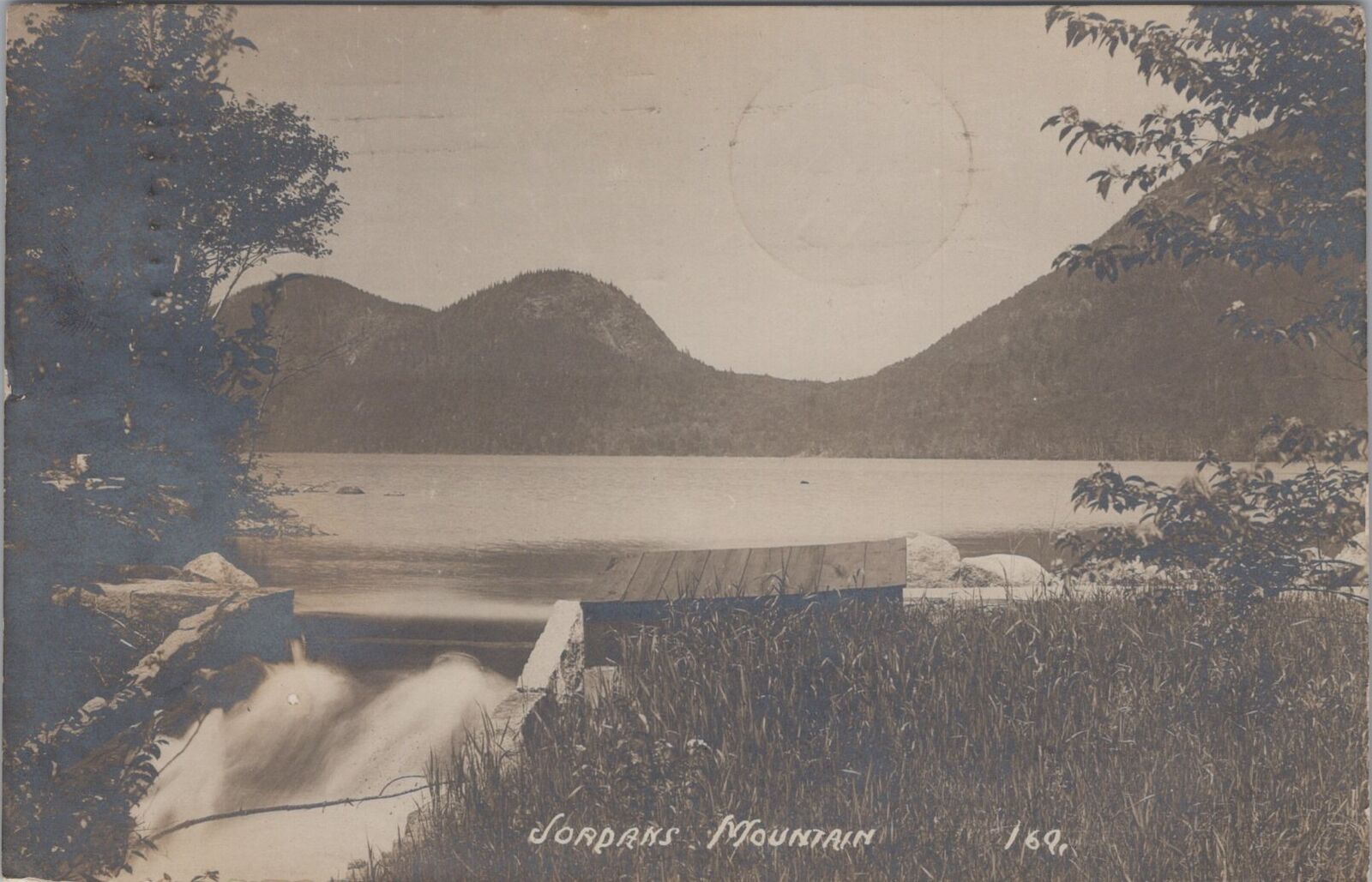 Jordan\'s Mountain Dam 1916 Seal Harbor Maine RPPC Photo Postcard