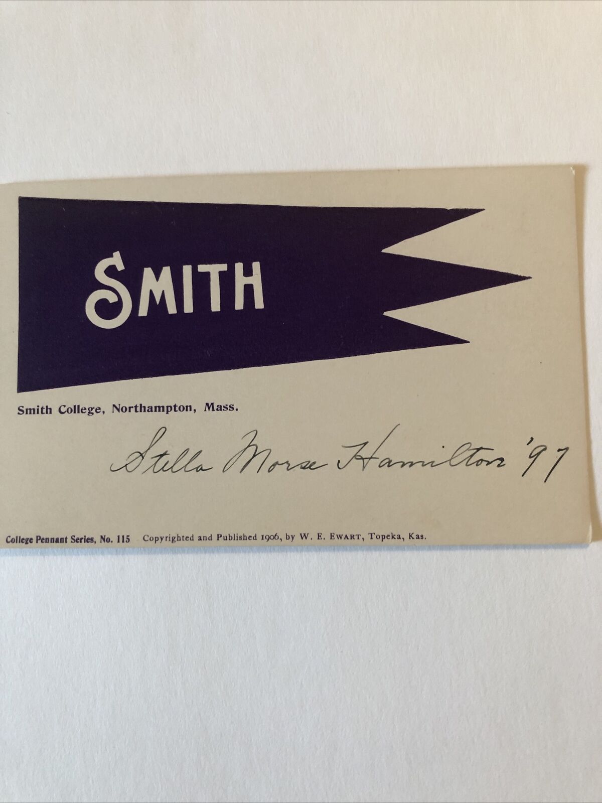 Vintage Antique SMITH Pennant Postcard Undivided