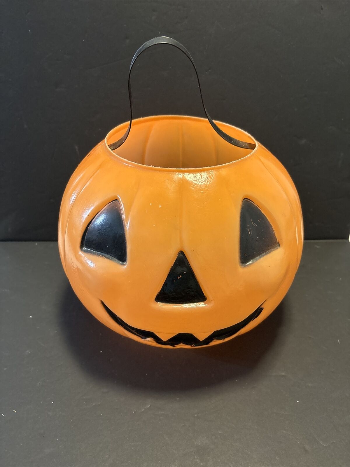 Vintage Halloween ~ Jack-O-Lantern ~ Pumpkin ~  Trick-Or-Treat Candy Bucket