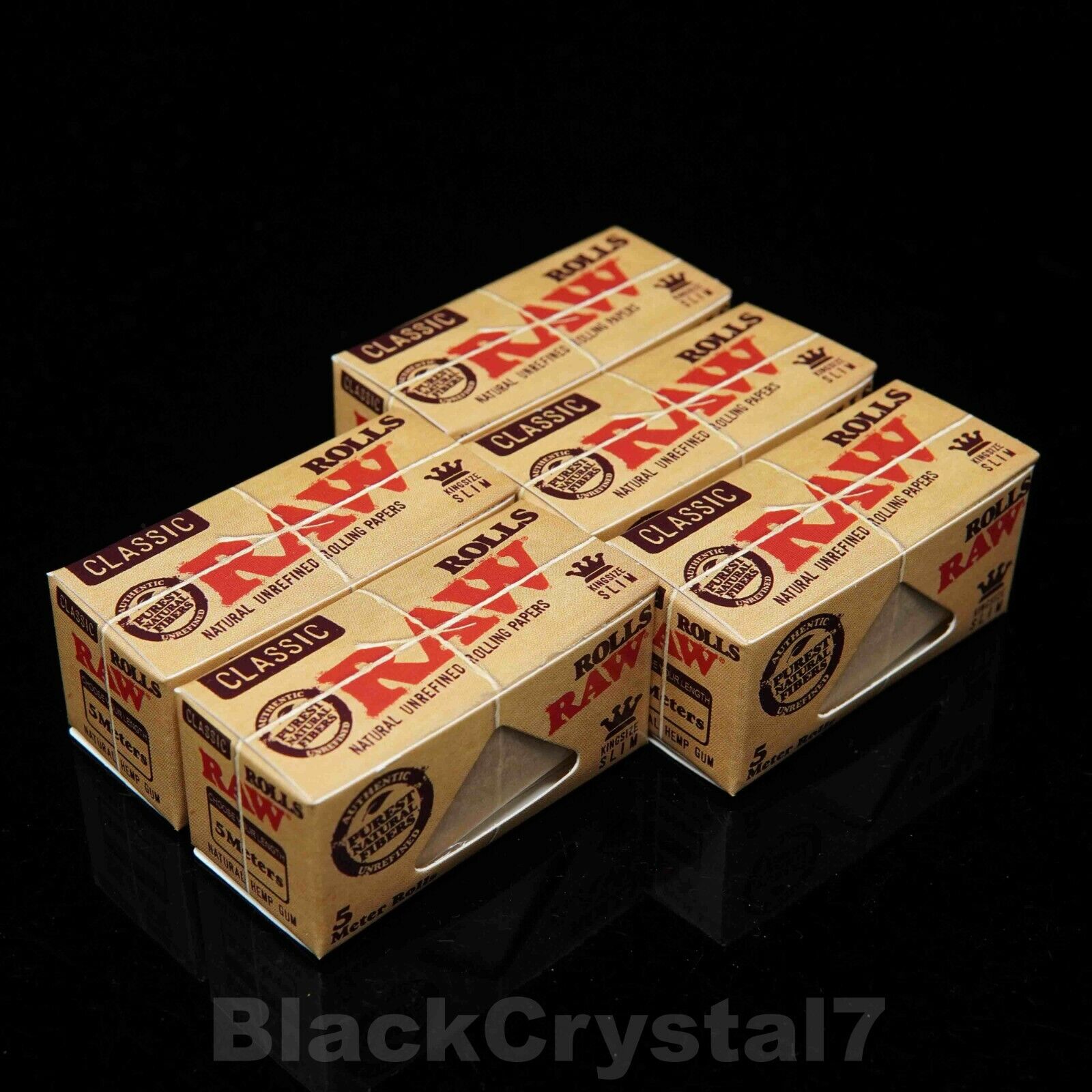 5PK AUTHENTIC RAW Classic 15ft Roll Rolling Papers for the smoother taste