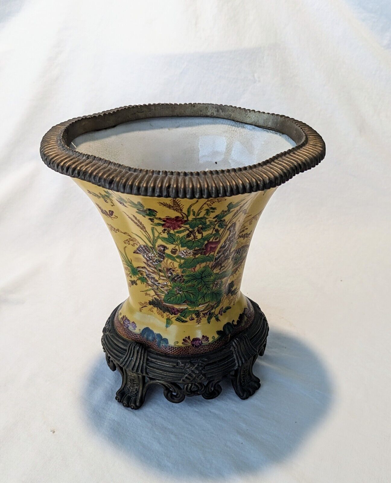 Hua Ping Tang Zia Porcelain & Bronze Vase