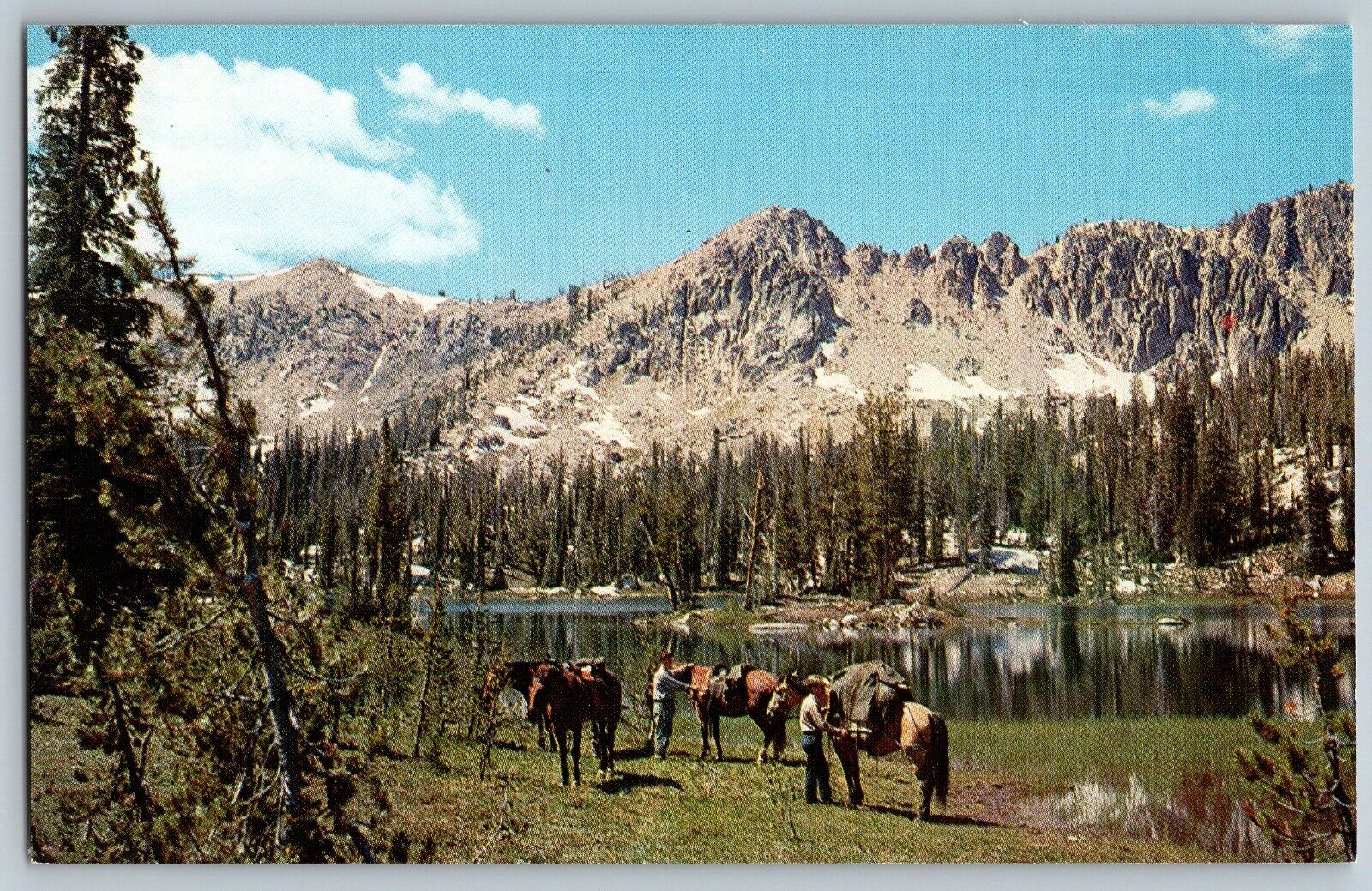 Boise, Idaho - Spangle Lake - Fisherman - Camp Site - Vintage Postcards