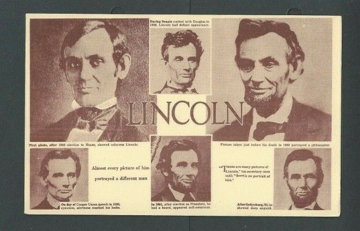Ca 1948 PPC Abraham Lincoln 6 Images Of Him During Important Dates Of His