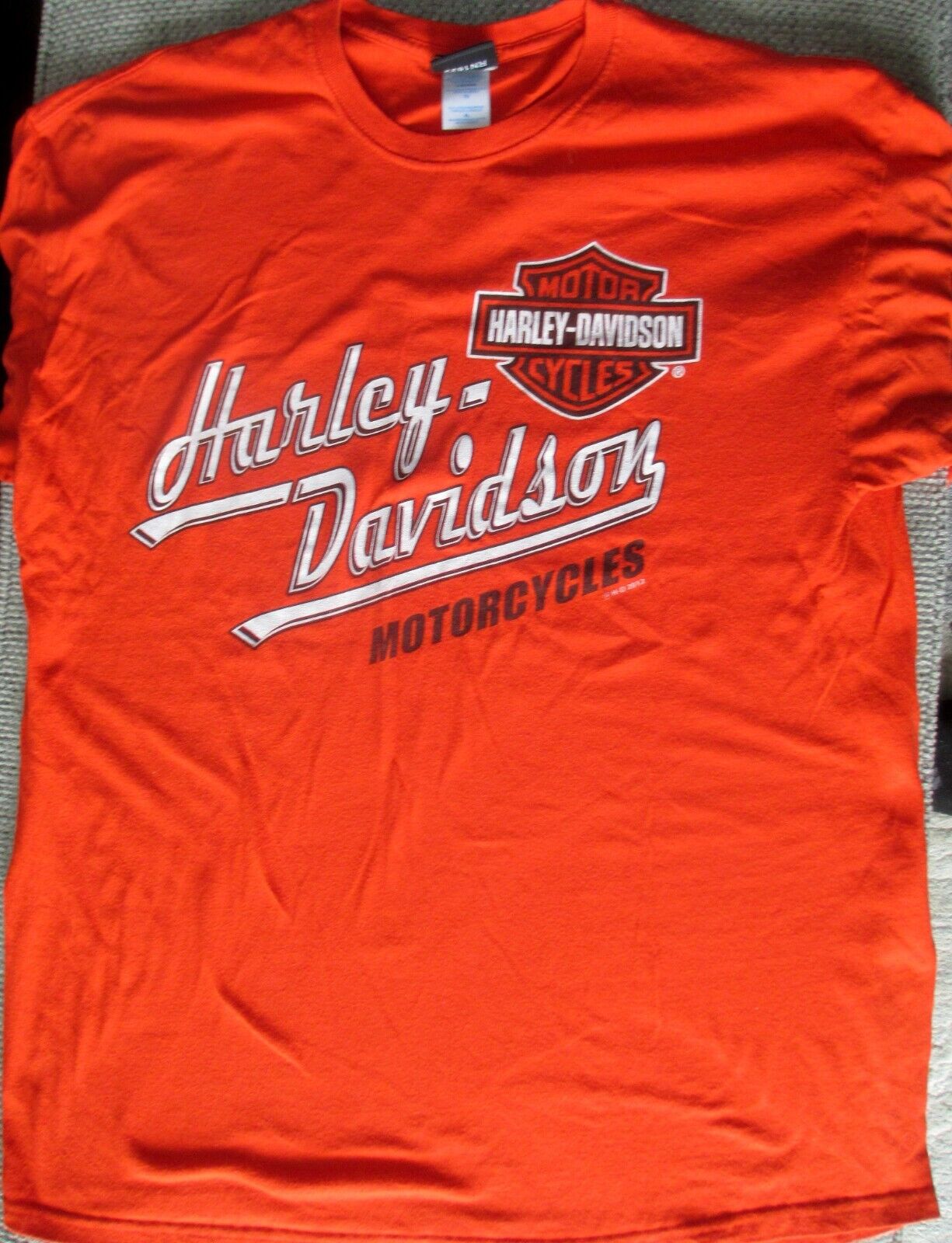 Harley Davidson Script Logo T-Shirt XL, Orange