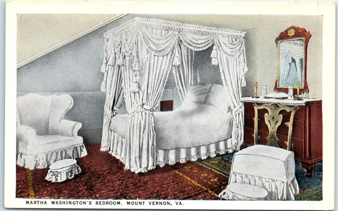 Postcard - Martha Washington\'s Bedroom, Mount Vernon, Virginia, USA