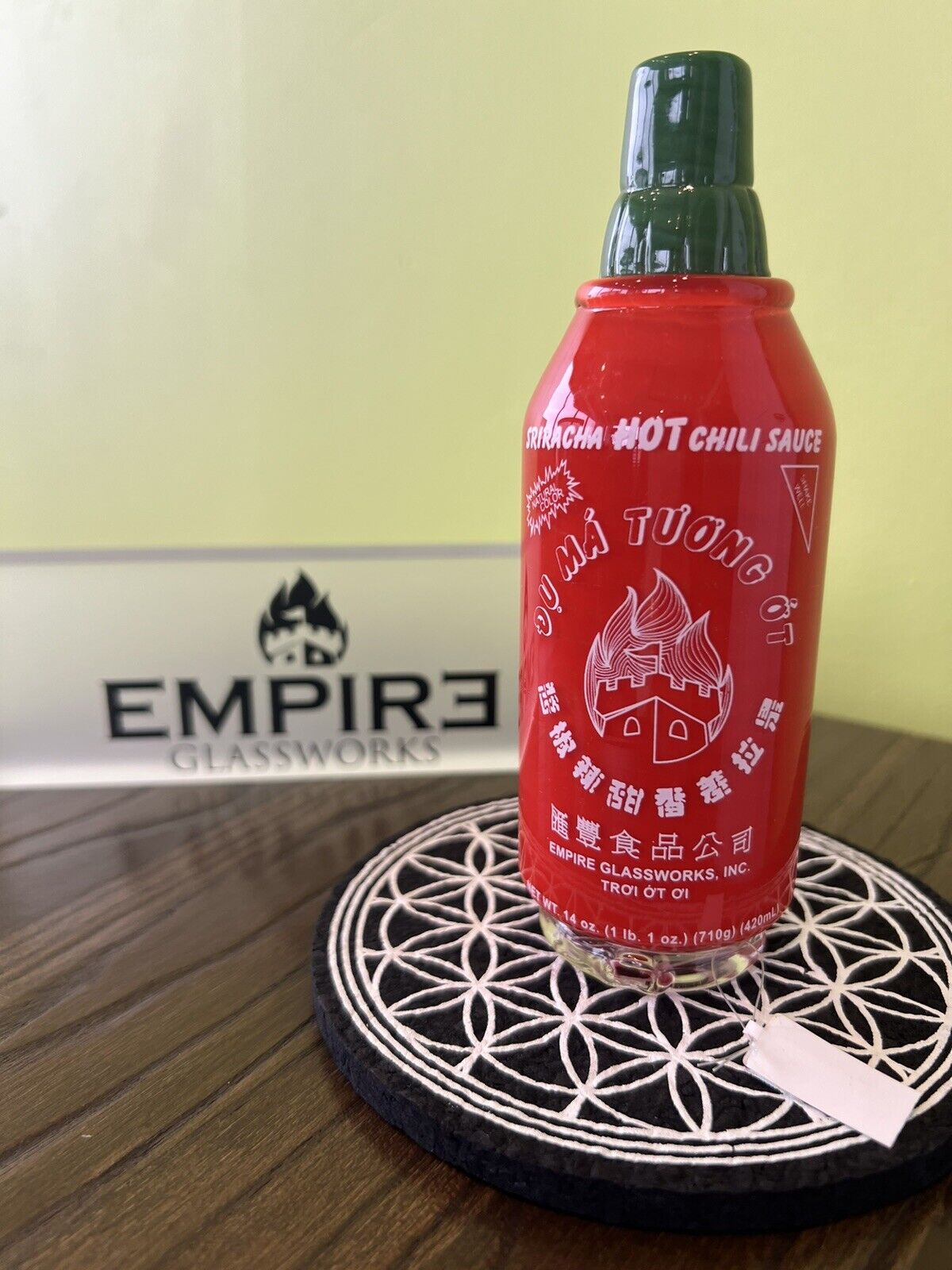 Empire Glassworks Peak Top Sriracha Bottle Glass Attachment