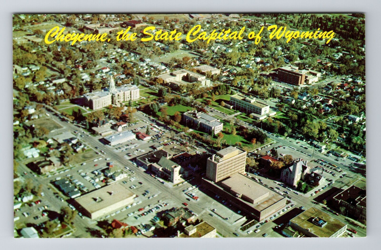 Cheyenne WY-Wyoming, Aerial View Capitol, Vintage Postcard
