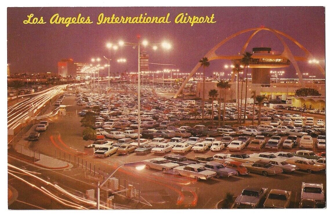 Los Angeles California c1960\'s International Airport, Theme Building, night