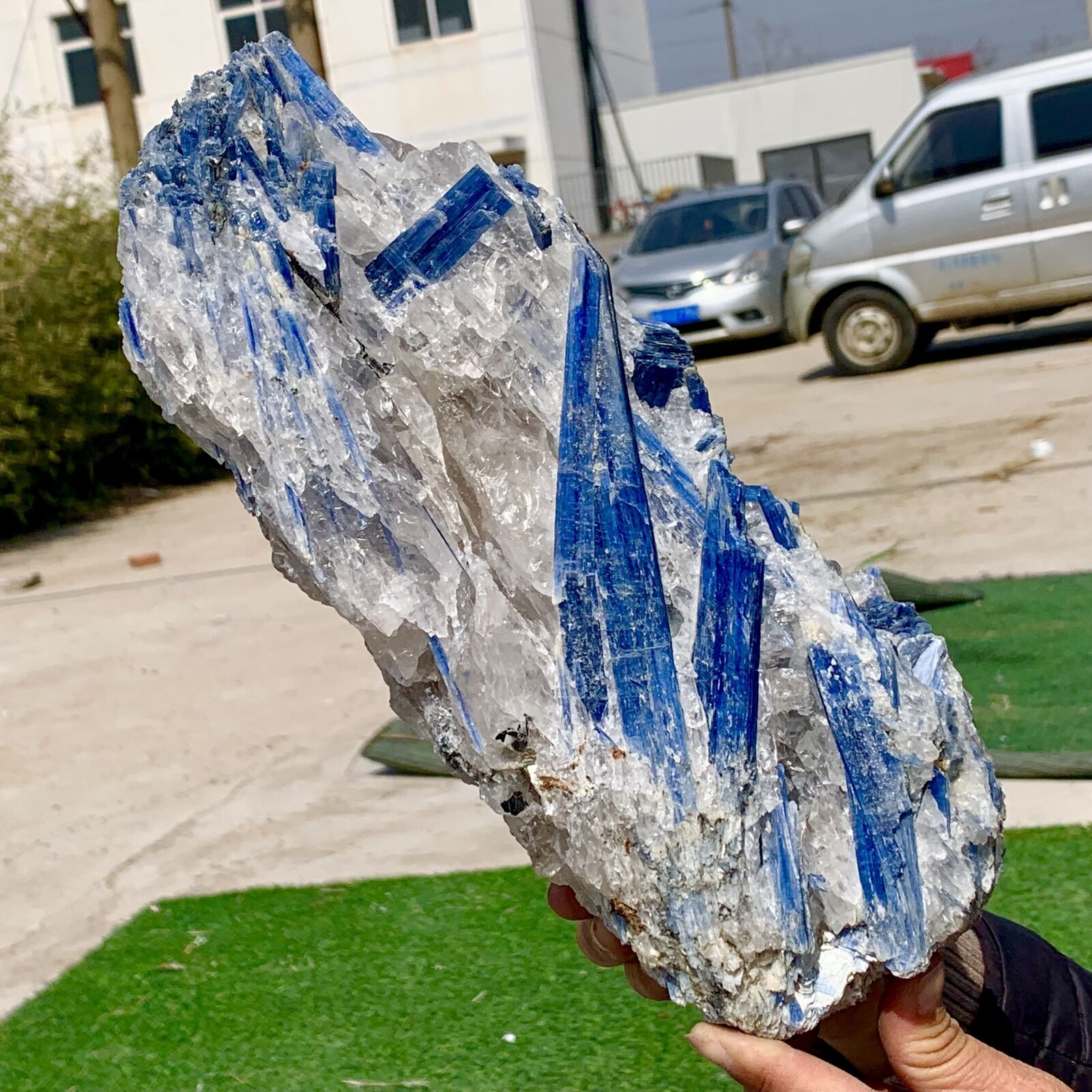 7.63LB Rare Natural beautiful Blue KYANITE with Quartz Crystal Specimen Rough