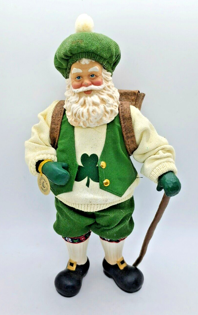 Vtg Possible Dreams Clothtique Shamrock Santa Claus Irish Figurine 1996