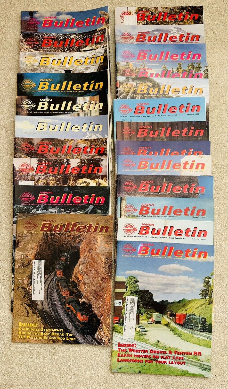 NMRA BULLETINS (21) - See Picture For Dates Of Issues - Vintage - GREAT ARTICLES