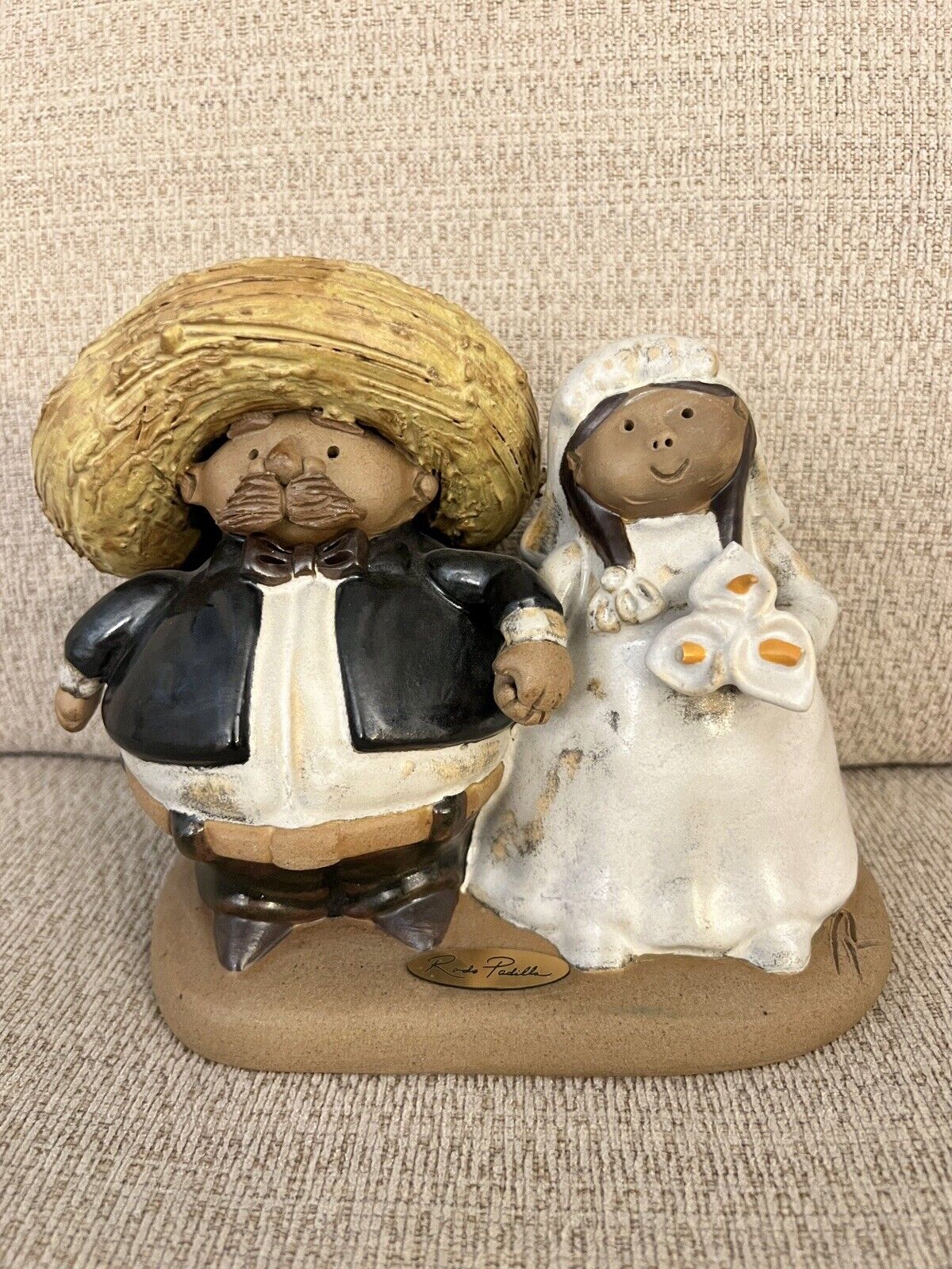 Rodo Padilla Wedding Couple Sculpture Mexican Folk Art vintage
