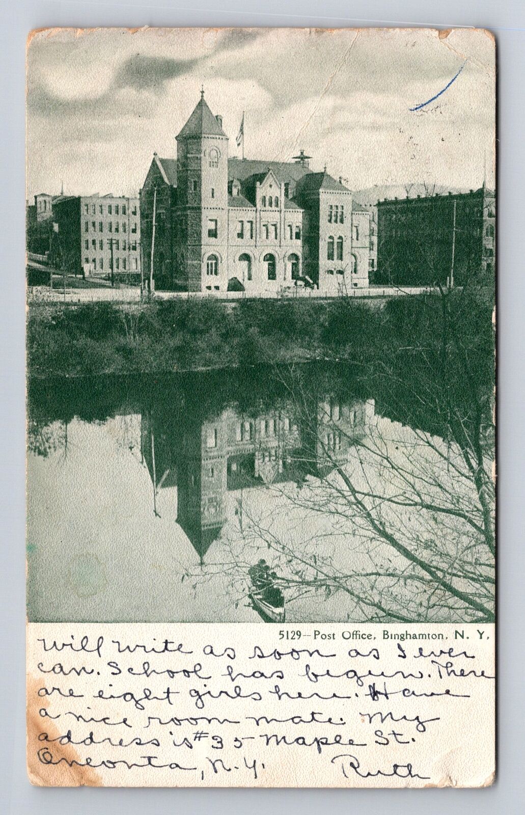 Binghamton NY- New York, United States Post Office, Vintage c1906 Postcard
