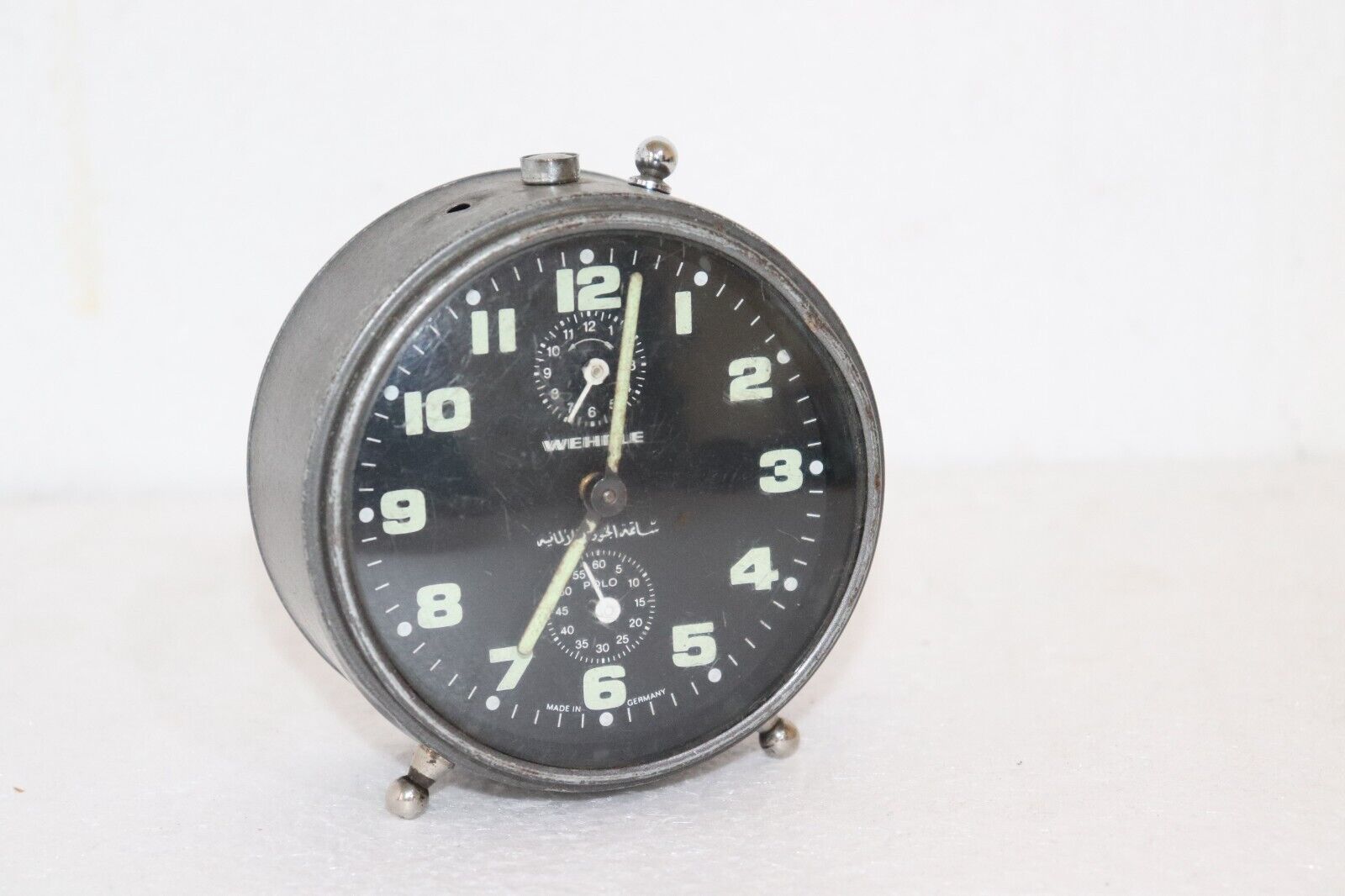 Small Vintage Polo Wehrle Mechanical Alarm Clock Made In Germany.