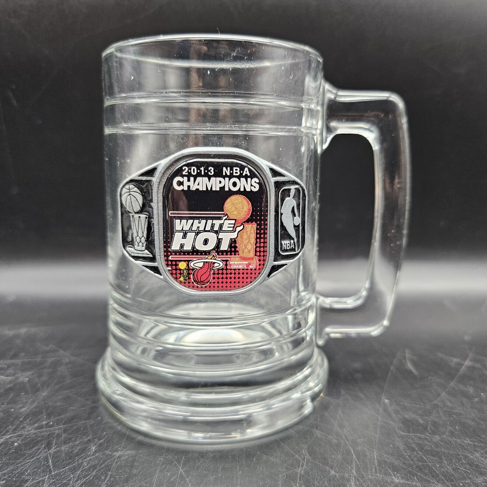 Miami Heat 2013 Vintage Pewter Glass Beer Mug