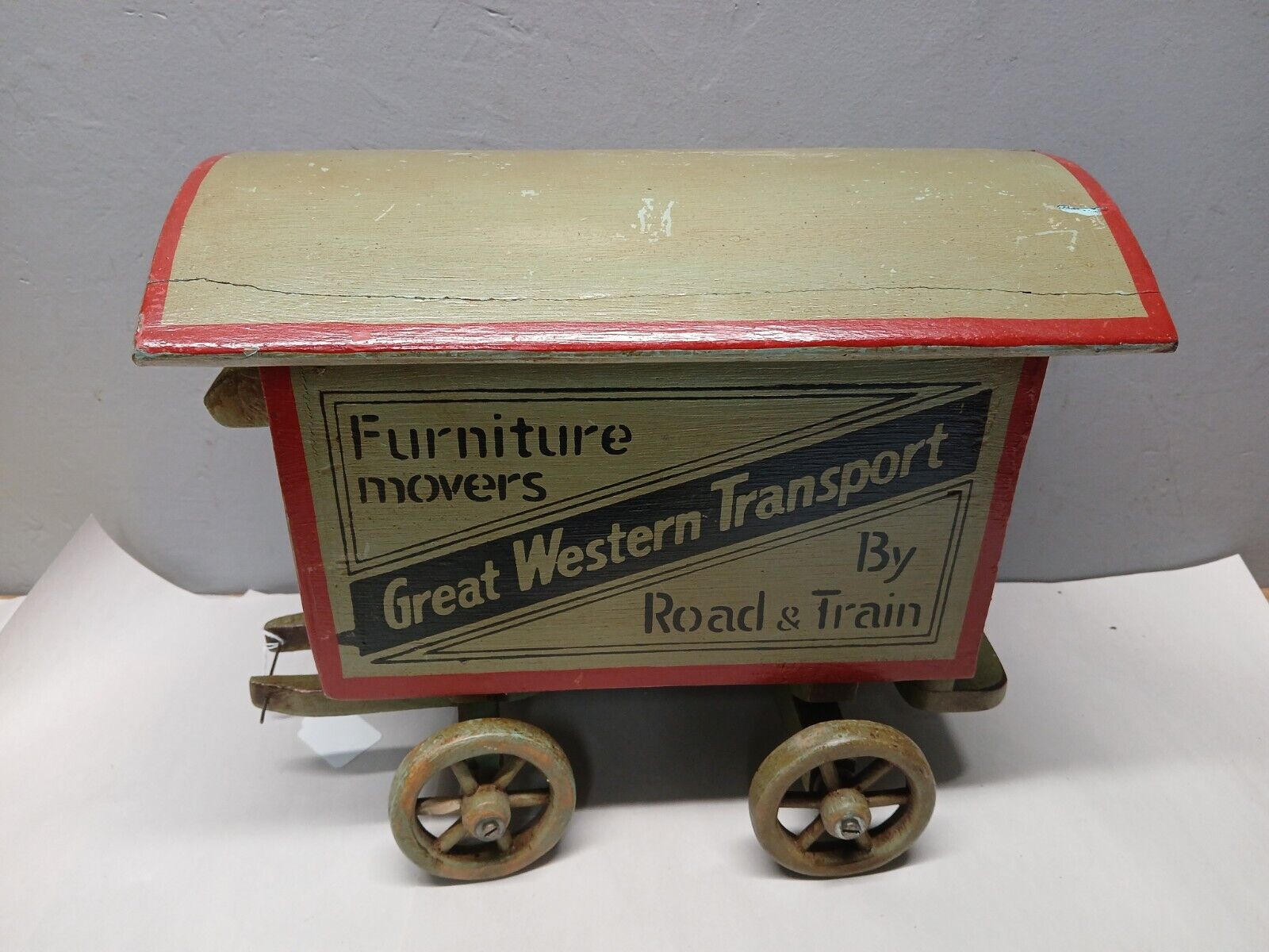 Vintage Great Western Transport Furniture Movers Store Display Wagon