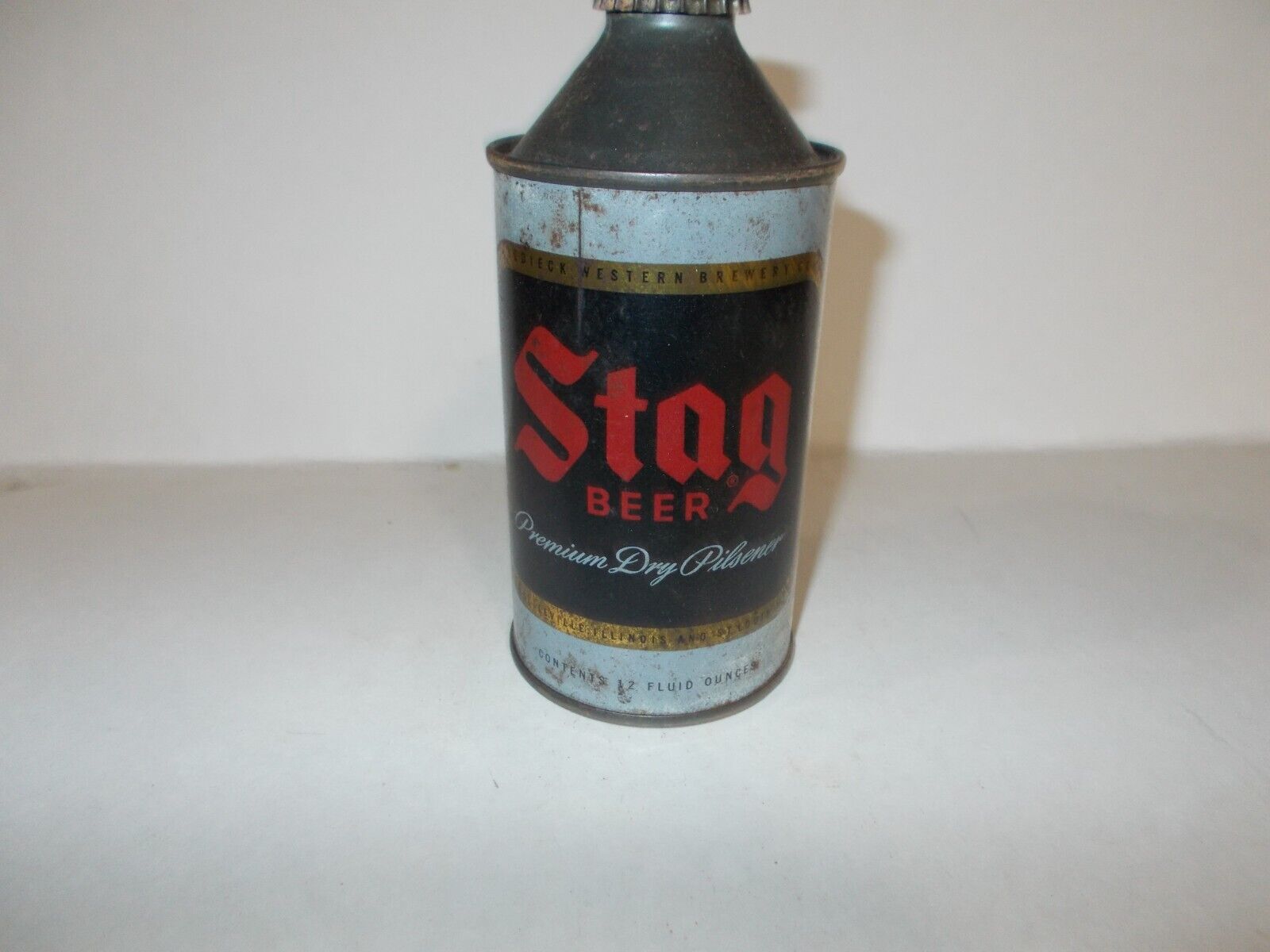Stag Premium Dry Pilsner Cone Top Beer Can