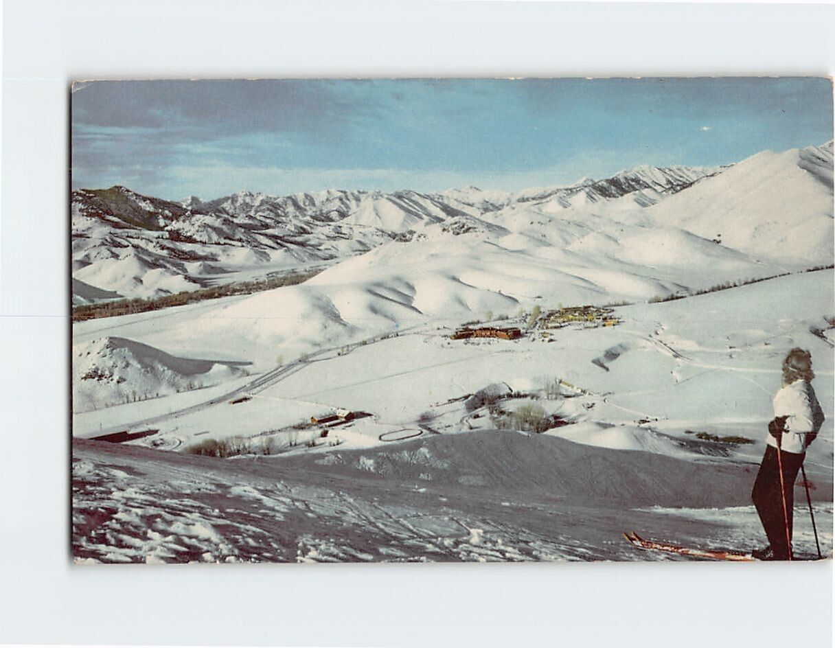Postcard Winter Scene Sawtooth Mountains Sun Valley Idaho USA