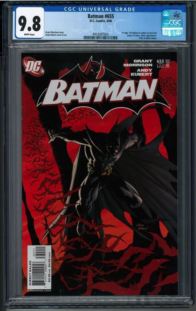 Batman 655 CGC 9.8 1st Appearance of Damian Wayne Kubert Cover