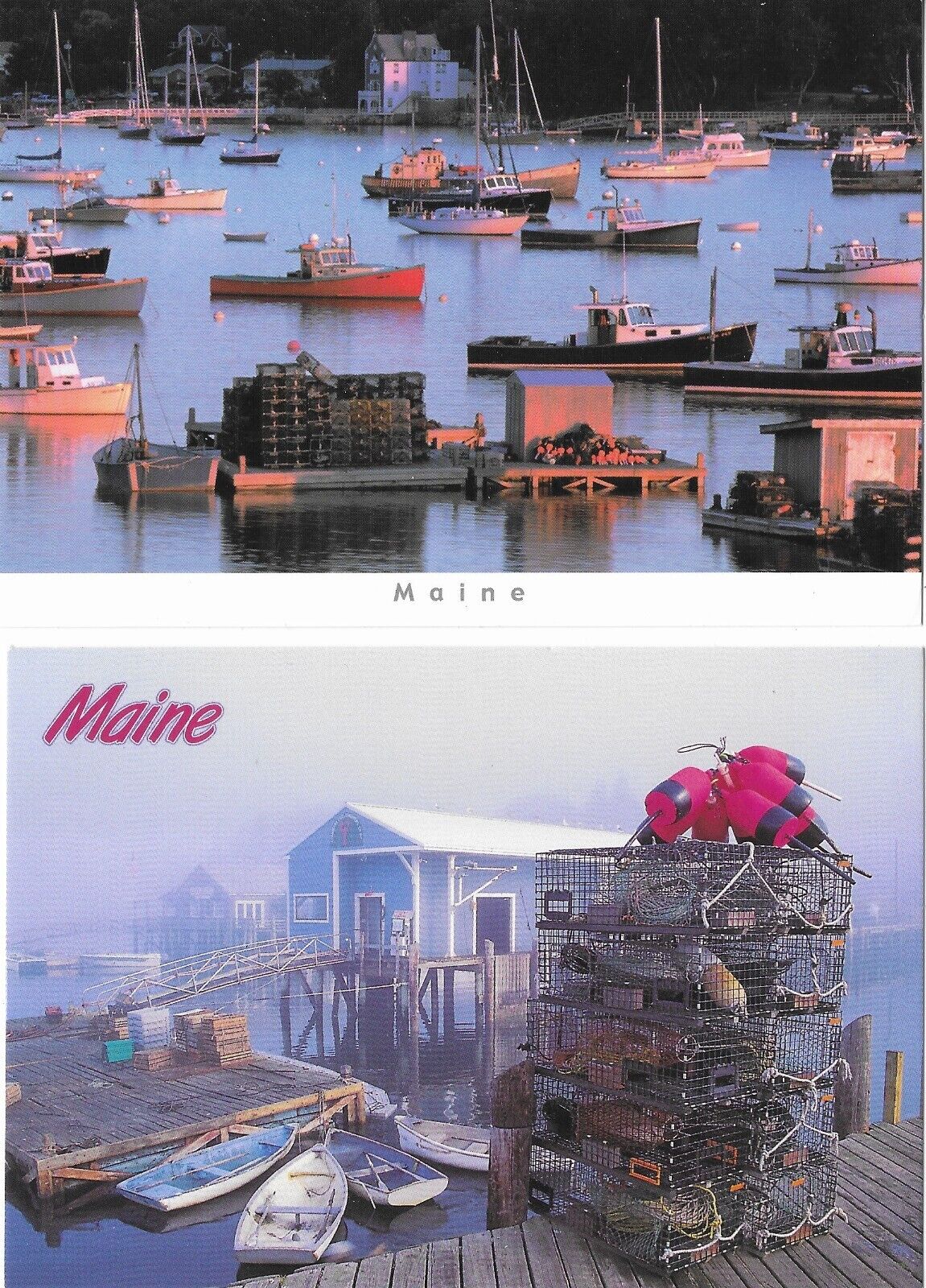 2 Beautiful New Continental 4 by 6 Postcards of Maine