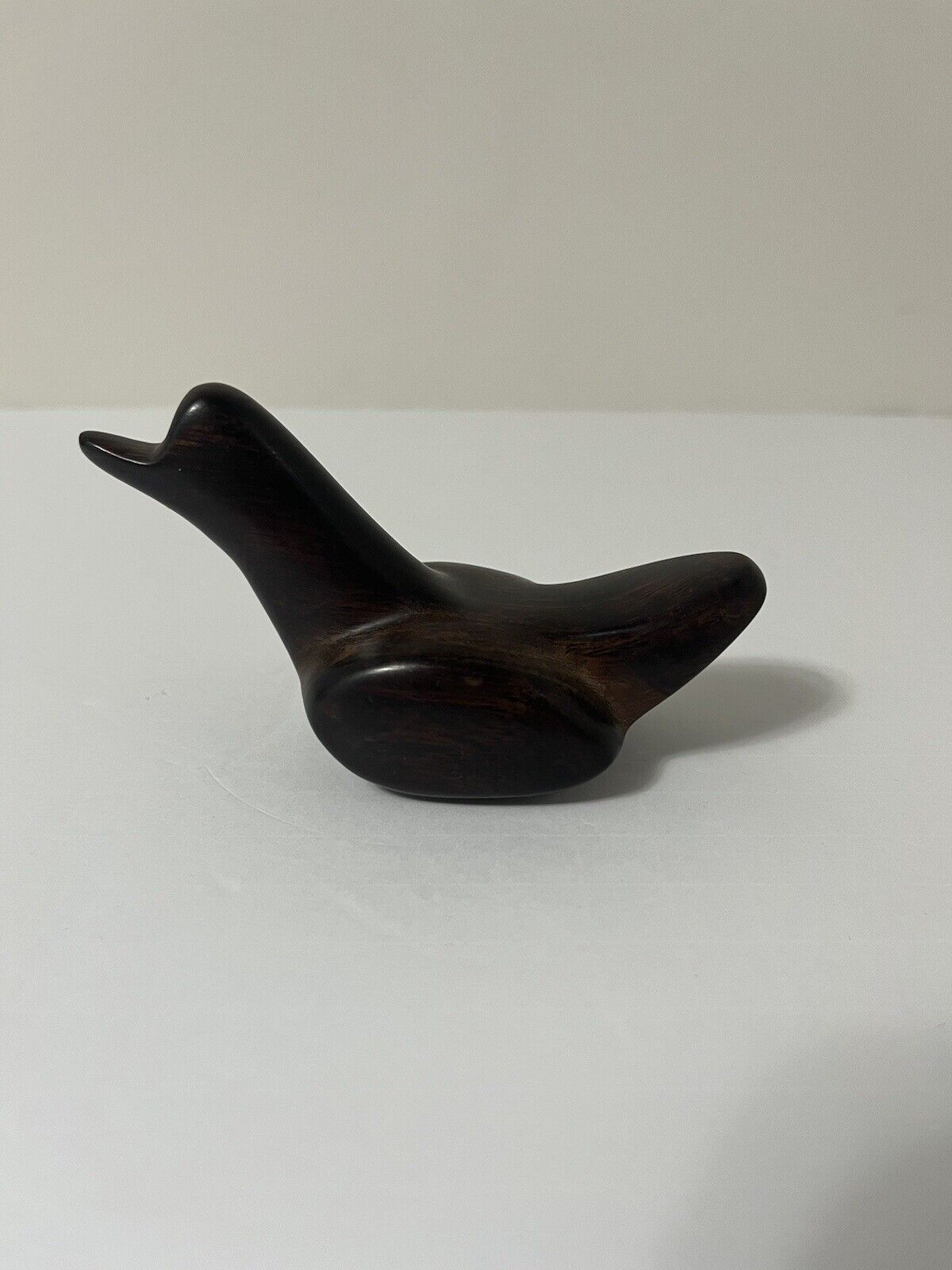 Ironwood Carved Minimalist Bird High Gloss Wood Figurine Vintage