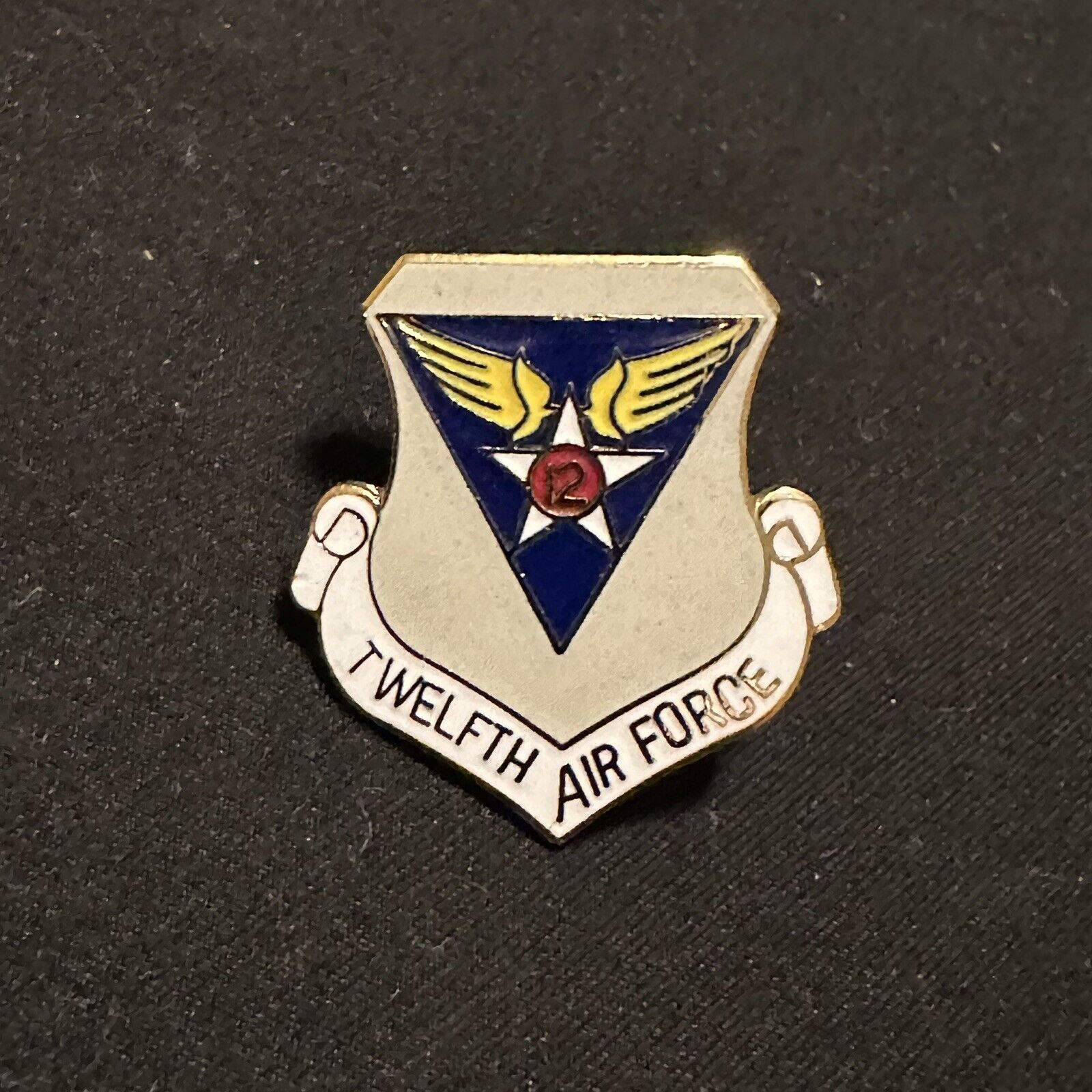 WWII 12th Army Air Corps Veteran Association Pin Vintage
