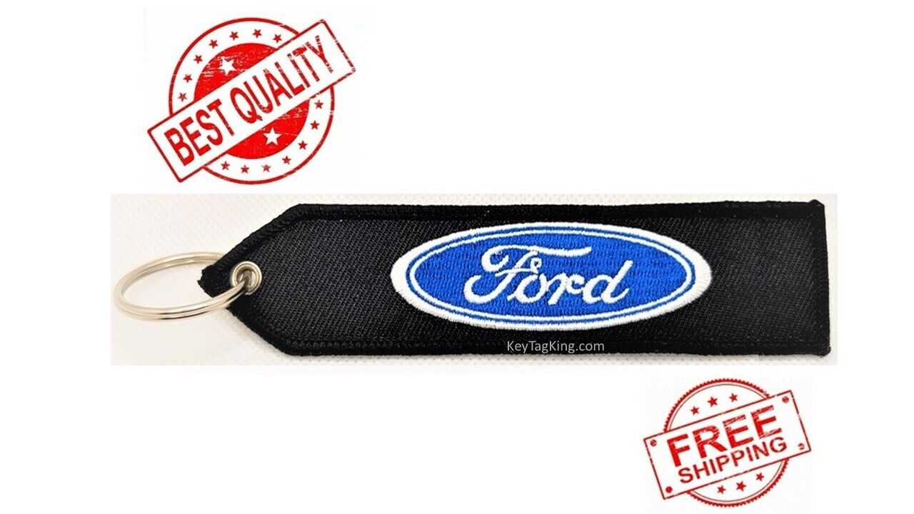 Ford Keychain F150 F250 F350 Focus Taurus Mustang Double Sided Embroider Fabric